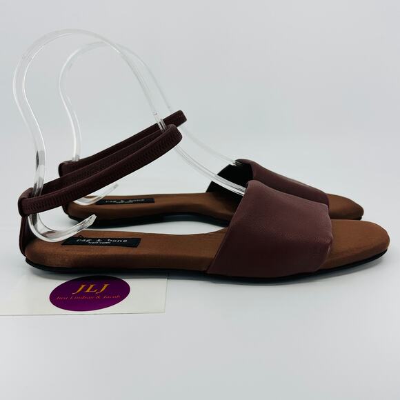 Rag & Bone Women's Ellory Rust Brown Foldable Ankle Strap Sandals Size 36/ 6 US - Picture 1 of 12